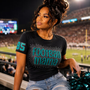 Rhinestone Embroidered- Football Mama